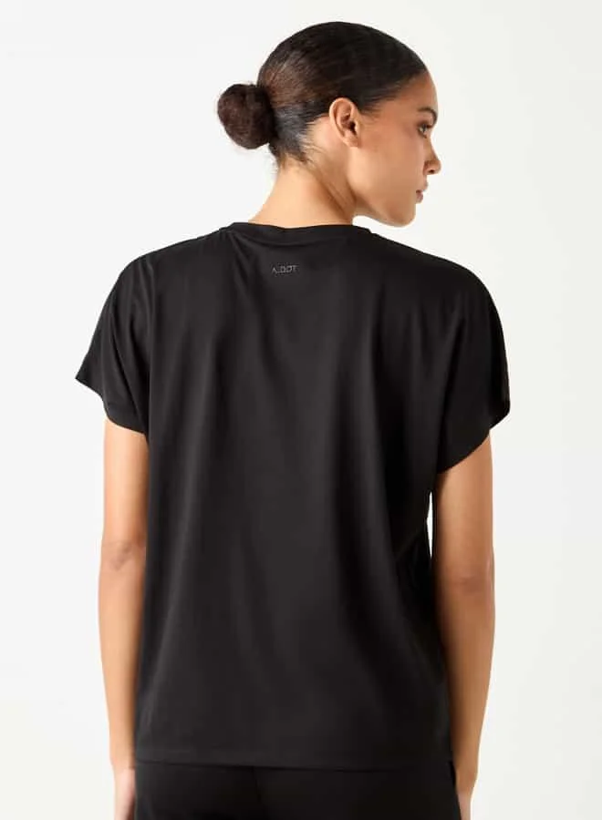 ADOT by Splash Embroidered T-shirt with Crew Neck and Short Sleeves