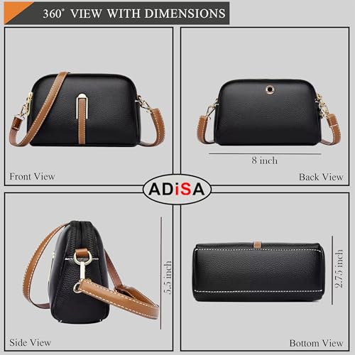 ADISA Women's Girls Grains Cross Body Sling Messenger Bag (Sl8141-Bla, Black) - Image 3
