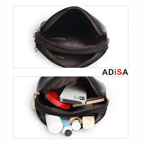 ADISA Women's Girls Grains Cross Body Sling Messenger Bag (Sl8141-Bla, Black) - Image 5