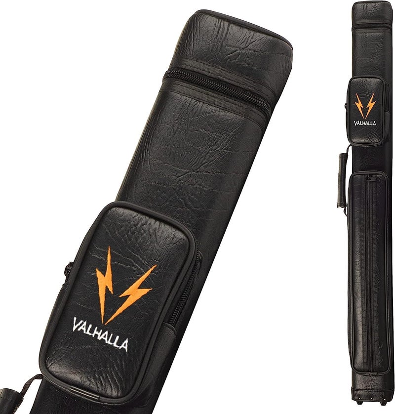 Viking Valhalla Hard Pool Cue Case, Hard Pool Stick Case with Shoulder Strap, Vinyl Shell and Felt Interior, Billiard Cue Case, Pool Cue Holder, Pool Table Accessories, Billiards Equipment - Image 1