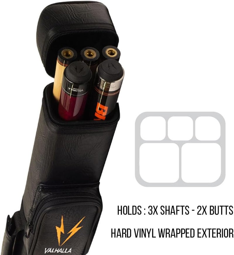 Viking Valhalla Hard Pool Cue Case, Hard Pool Stick Case with Shoulder Strap, Vinyl Shell and Felt Interior, Billiard Cue Case, Pool Cue Holder, Pool Table Accessories, Billiards Equipment - Image 2