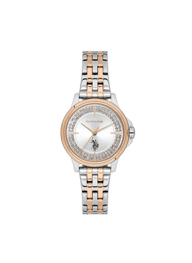 U.S. Polo Assn. Stile 30mm Women's Watch with Silver Dial & Stainless Steel Bracelet