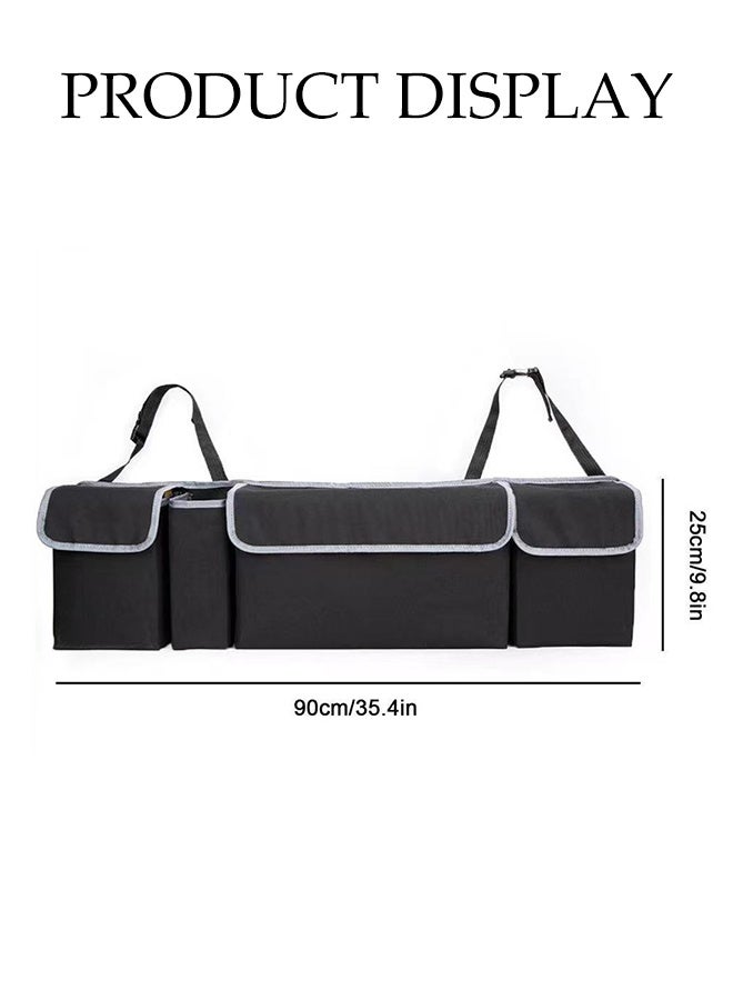 DUNISO Car Boot Organiser Adjustable Straps Waterproof Durable 4 Bags Car Seat Organiser for Easy Hanging Boot Bag Collapsible Waterproof Space Saving Trunk Storage Bag Seat Back Protectors for Car Backseat Cover - Image 4