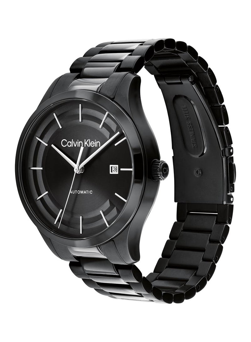 CALVIN KLEIN ساعة كالفين كلاين الدائرية التناظرية للرجال والنساء باللون الأسود - 25300023 - Image 1