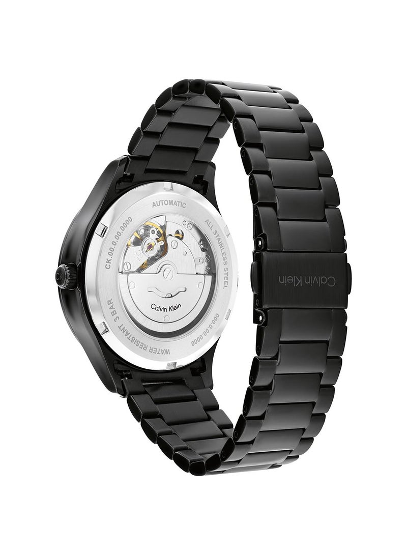 CALVIN KLEIN ساعة كالفين كلاين الدائرية التناظرية للرجال والنساء باللون الأسود - 25300023 - Image 3