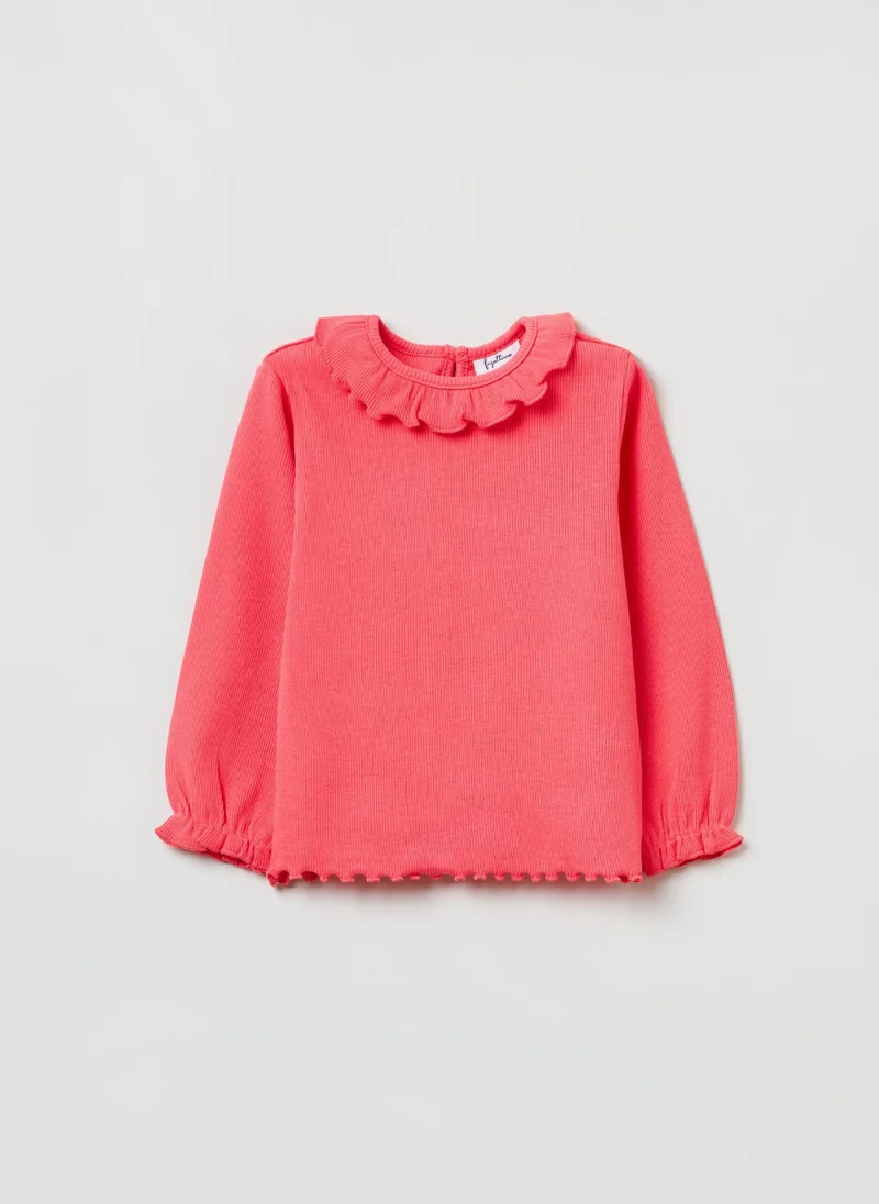 Ovs Ovs Ribbed T-Shirt With Frills