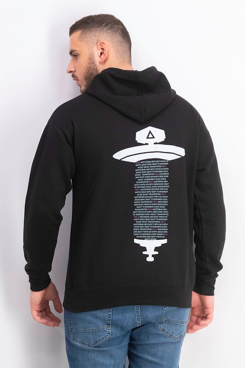 SOL سويت شيرت هودي للرجال، أسود - Image 3