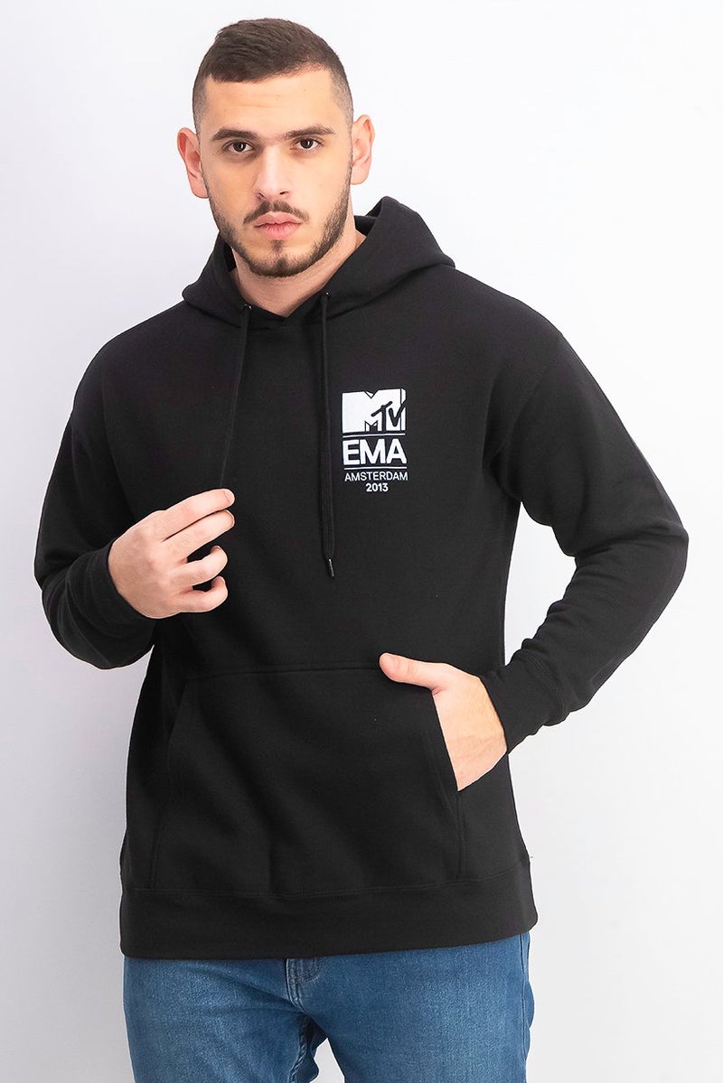 SOL سويت شيرت هودي للرجال، أسود - Image 1