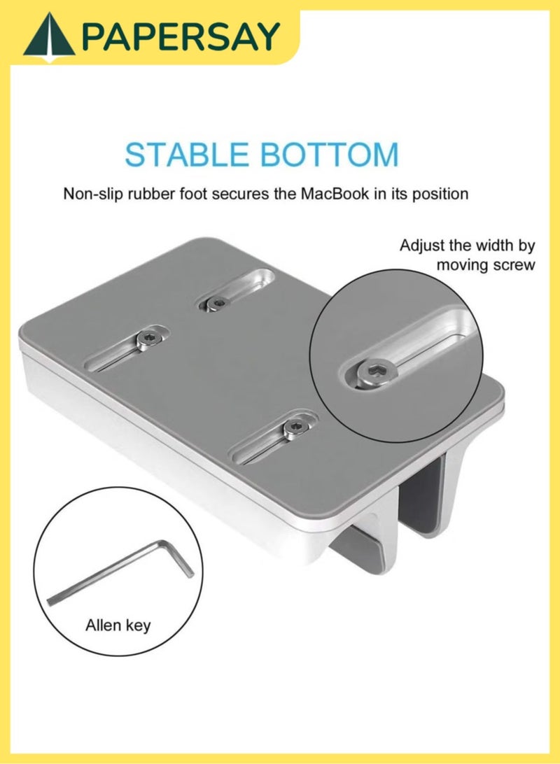 PAPERSAY Vertical Laptop Stand for Desk, Heavy Duty Polished Aluminum Desktop Holder for Laptop, Tablet and Phone (2 Slots, Silver) - Image 5