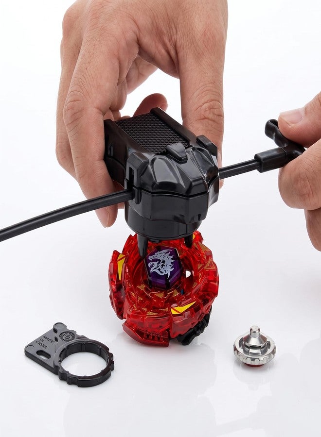 Funstars Metro L-Drago Rush Red Dragon Metal Fury Spinning Battling Top with Launcher (Red) (BB98) - Image 2