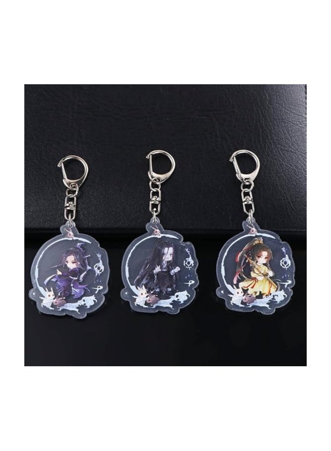 6 Piece Set Mo Dao Zu Shi Anime Acrylic Keychain Double-Faced Character Keychain Car Interior Accessories - Image 4