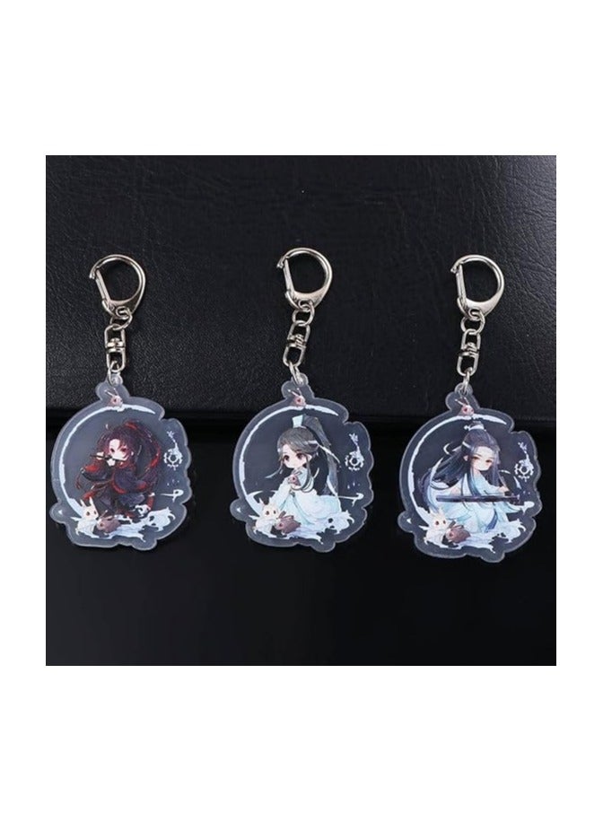 6 Piece Set Mo Dao Zu Shi Anime Acrylic Keychain Double-Faced Character Keychain Car Interior Accessories - Image 5