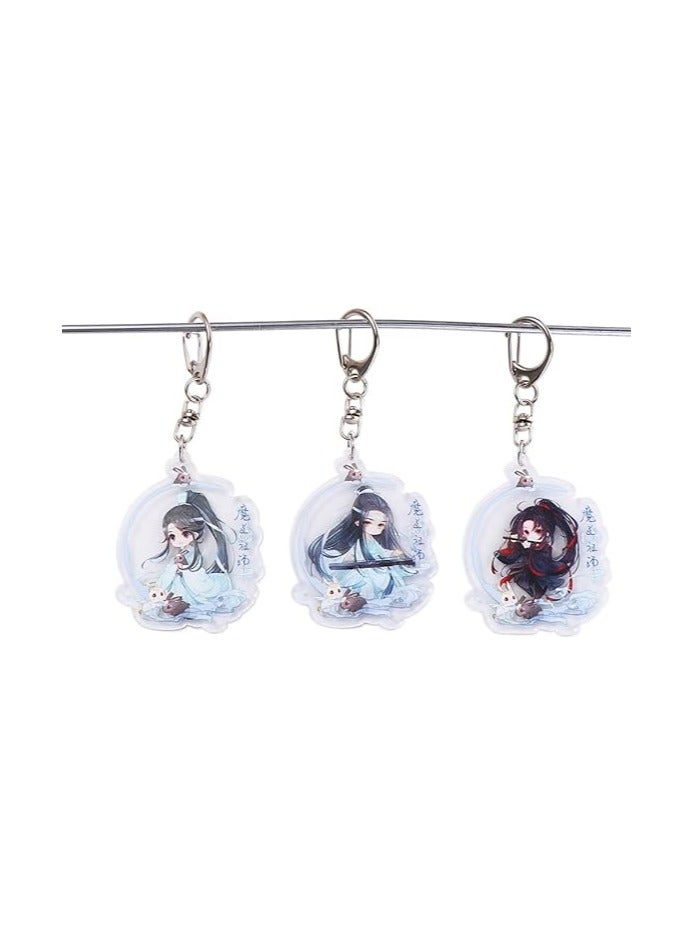 6 Piece Set Mo Dao Zu Shi Anime Acrylic Keychain Double-Faced Character Keychain Car Interior Accessories - Image 3