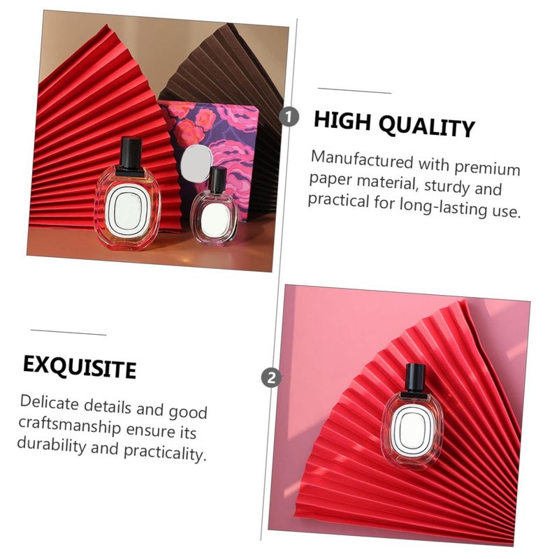 2pcs Red Antique Paper Folding Handheld Fans Chinese Style Photography Props For Wedding Festival Party Background Decoration - Image 4