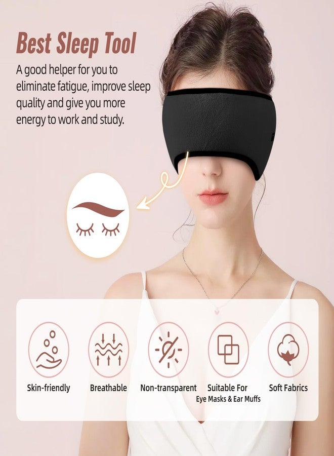 spacepower Sleep Mask & Earmuffs for Sleep - 2 in 1 Eye & Ear Mask, Comfortable & Soft for Side Sleepers (Black) - Image 2