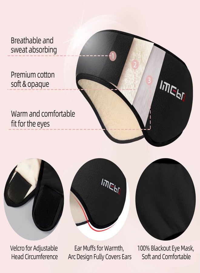 spacepower Sleep Mask & Earmuffs for Sleep - 2 in 1 Eye & Ear Mask, Comfortable & Soft for Side Sleepers (Black) - Image 3