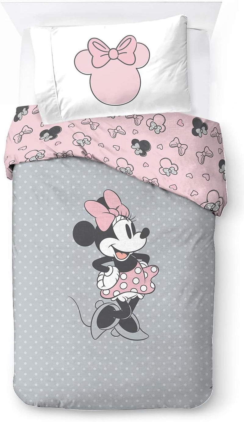 Jay Franco Disney Minnie One of a Kind Children's Bedding Set 100% Cotton 135 x 200 cm Single Size - Duvet Cover + Pillowcase 50 x 70 cm - Image 1