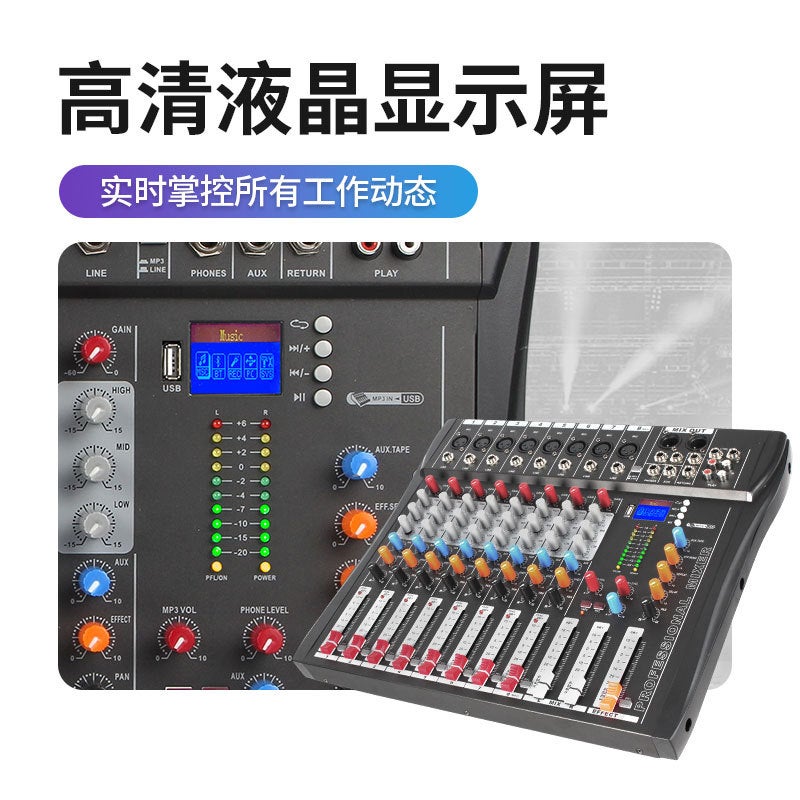 Ct88 Channel Mixer For Performances, Conferences, Usb With Bluetooth Monitoring, Dj Console Mixer, Professional Mixing - Image 5