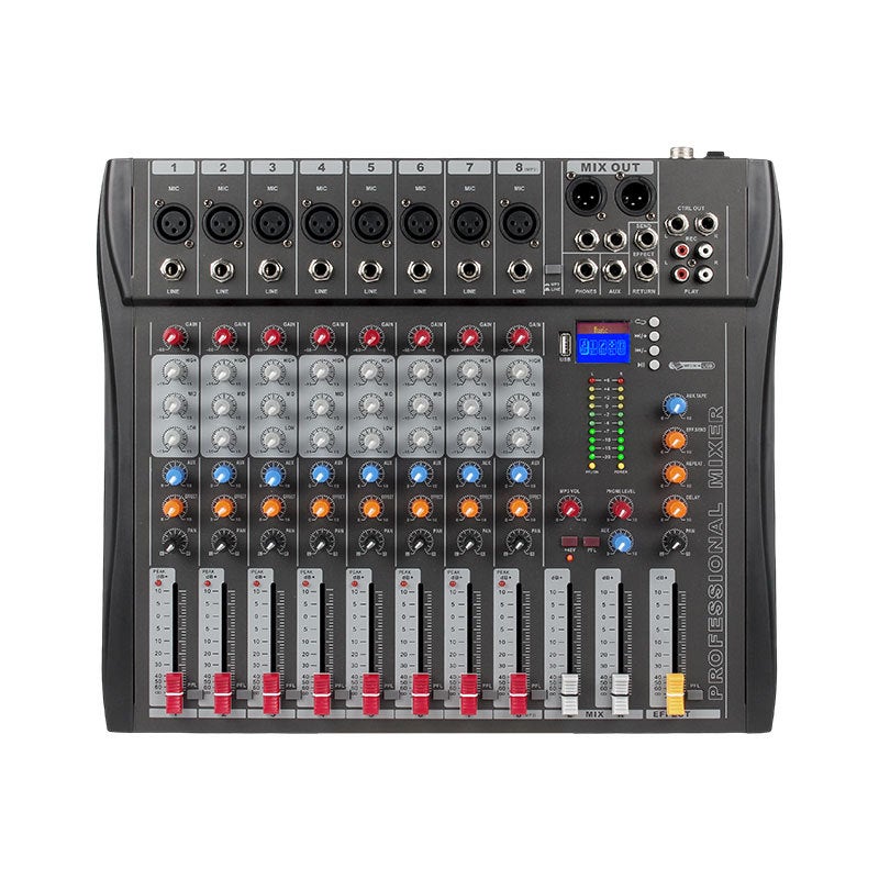 Ct88 Channel Mixer For Performances, Conferences, Usb With Bluetooth Monitoring, Dj Console Mixer, Professional Mixing - Image 1