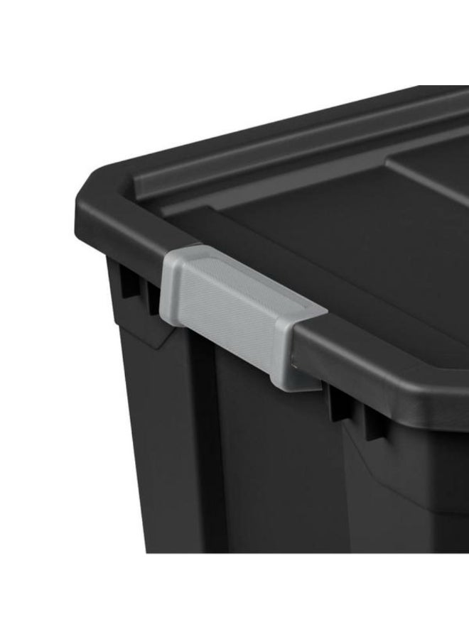 ستيريليت حاوية تخزين مستطيلة قابلة للتراص بغطاء إغلاق مزلاج أسود ورمادي 19 جالون 4387437 - Image 3