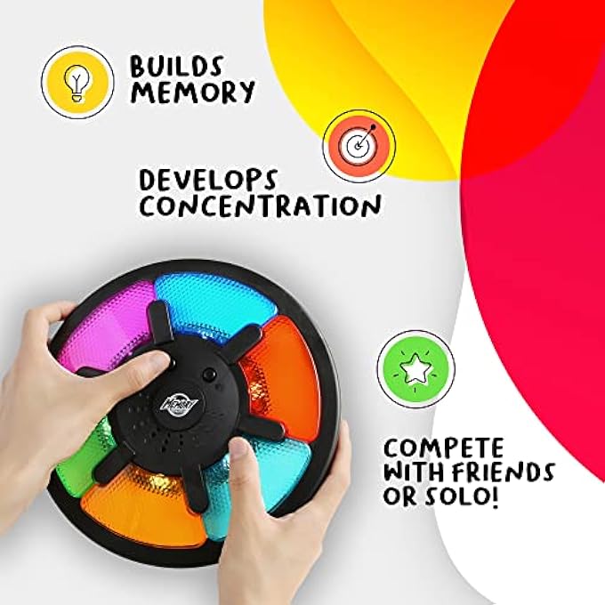 LIGHT-UP MEMORY GAME WITH SOUNDS - ELECTRONIC 6 SEQUENCE HANDHELD CLASSIC BRAIN TOY FOR BOYS, GIRLS & ADULTS, LIGHTWEIGHT, PORTABLE GIFT FOR KIDS - Image 3