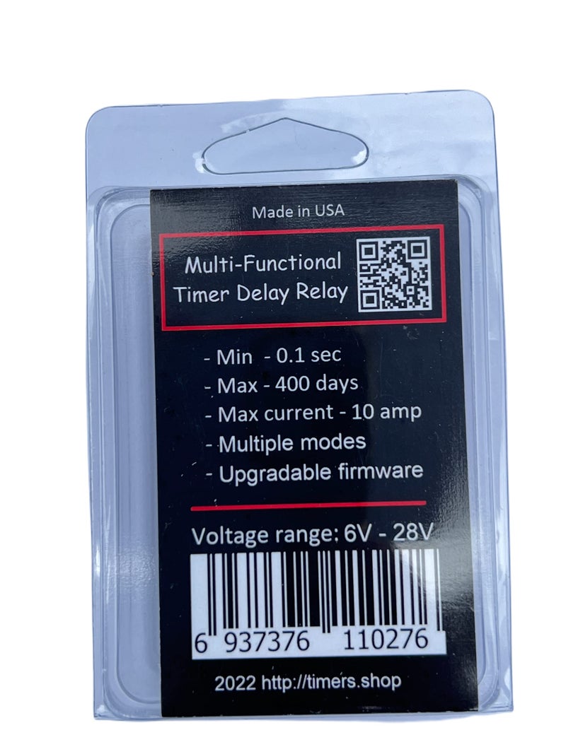 XDP 10 Amp Mini Timer Time Delay Relay .2 Sec to 400 Days 6V 12V 18V. Power On/Off Delay, Cycling and Trigger. Black - Image 4