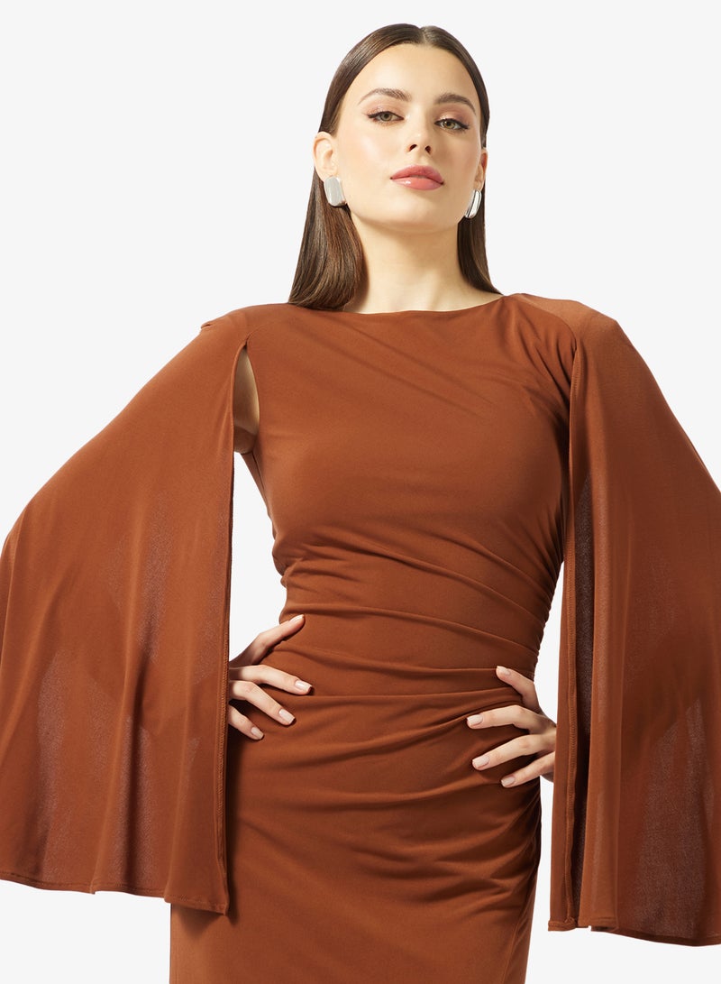 تي اف ان سي فستان ماكسي بأكمام كاب وفتحة جانبية - Image 3