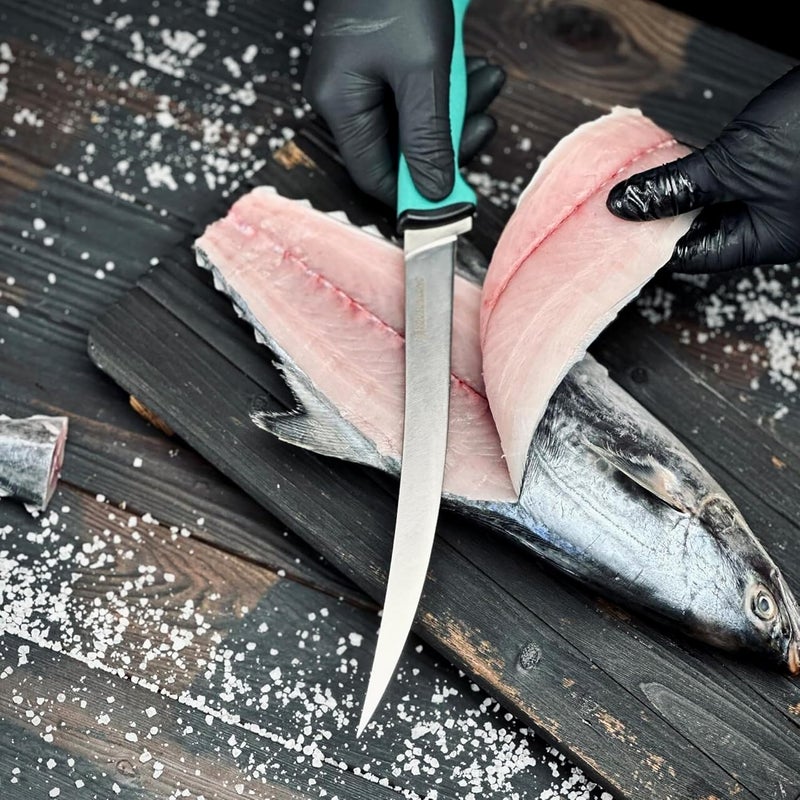 YOUSUNLONG Professional Fish Fillet Knife & Boning Knife 9.5 Inch - High-Carbon Steel Blade for Fish,Meat & Poultry - Flexible Curved Design for Precise deboning,slicing,and sushi preparation - Image 5
