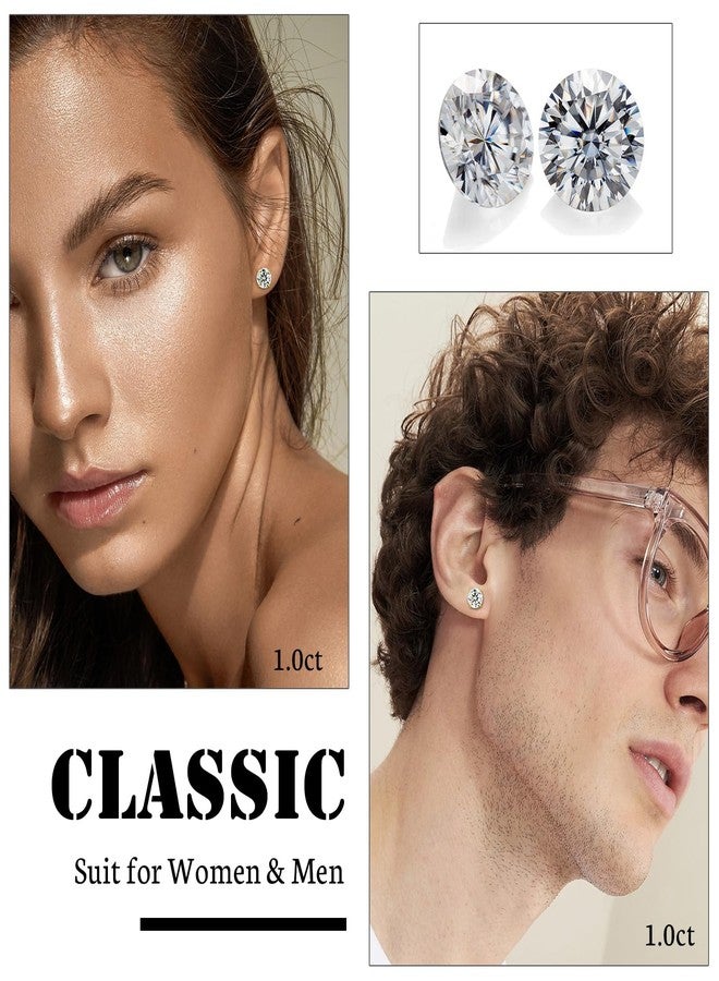 Hopply Moissanite Stud Earrings for Men & Women,D Color VVS1 Hypoallergenic Pure Titanium Screw Back Round Moissanite Wedding Earrings Dainty Cartilage Helix Piercing Jewelry 1-2CT (Gold, 1.6Carats-(0.8ct*2)-6mm) - Image 5