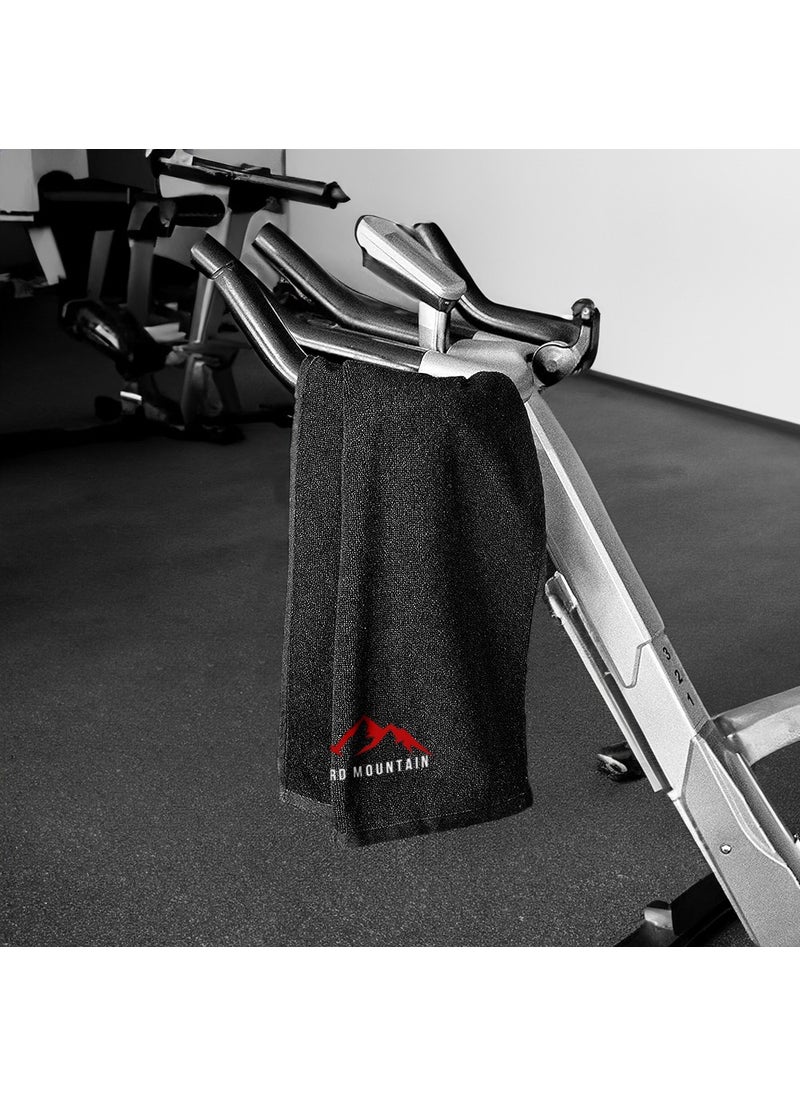 Lord Mountain - Sports Towel, fitness Towel, training Towel, hand TOWEL, 100% Cotton TOWEL, 90X50 cm Men's, women's, black - Image 1