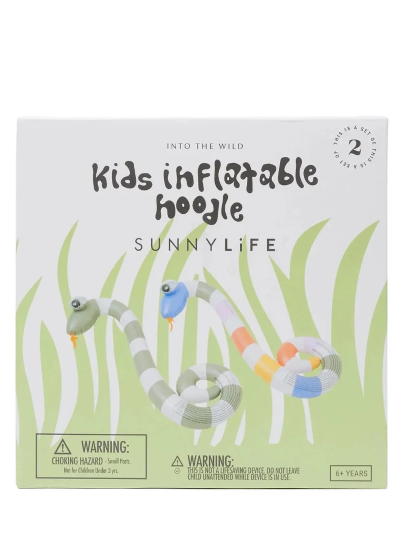 SUNNY LIFE Kids Inflatable Noodle Into the Wild Multi Set of 2 | Outdoor Summer Toy | Pool & Water Play Inflatable Accessories for Kids