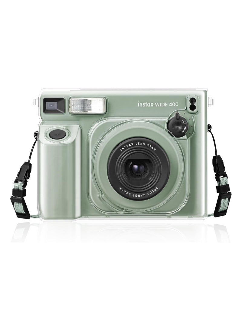 Fujifilm Instax Wide 400 Instant Camera Clear Case, Crystal Hard Case Camera Case with Upgraded Photo Film Bag and Detachable Rainbow Tape, PVC Camera Case - Image 1