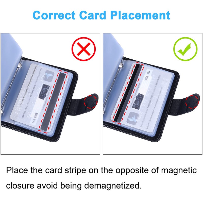 Wisdompro Credit Card Holder, Slim Leather RFID Blocking Wallet Debit Card Protector Organizer Case (20 Card & 7 Memory Card Slots)-Vertical Black - Image 4