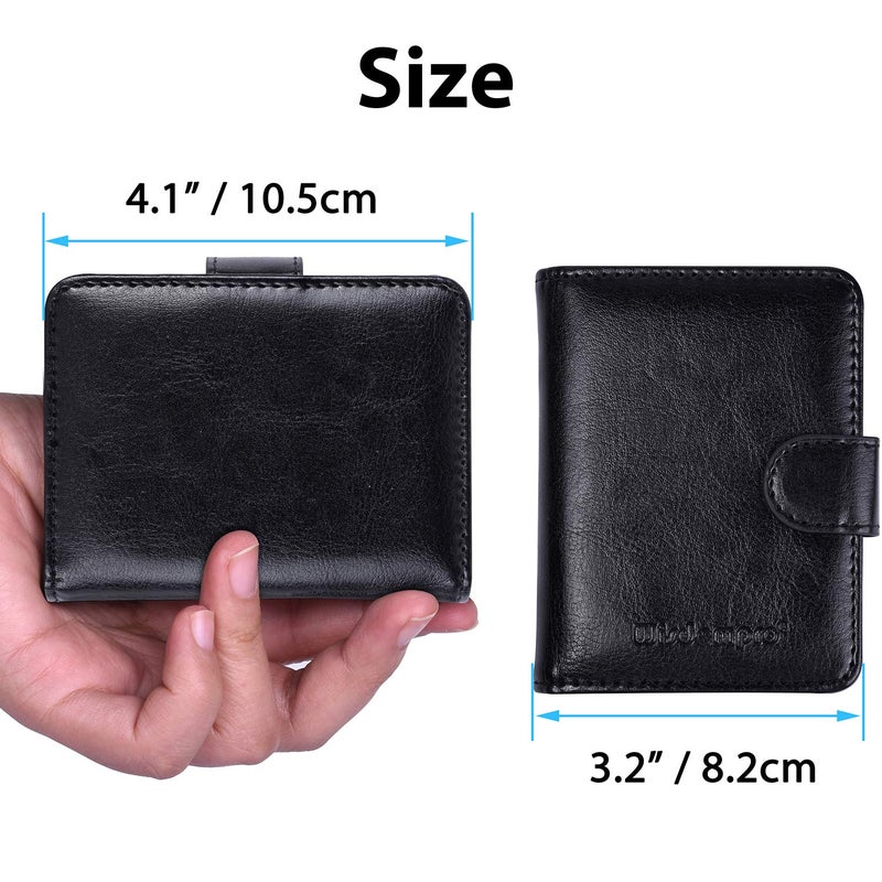 Wisdompro Credit Card Holder, Slim Leather RFID Blocking Wallet Debit Card Protector Organizer Case (20 Card & 7 Memory Card Slots)-Vertical Black - Image 5
