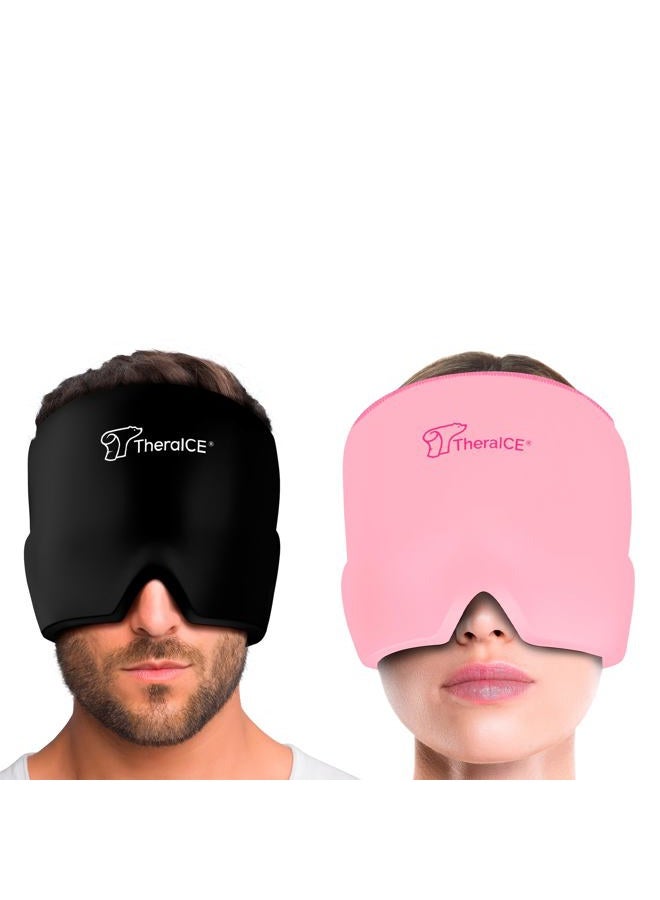 TheraICE Rx Migraine Relief Cap, Soothing Headache Ice Pack Mask Products, Cooling Gel Hat, Face Cold Compress Head Wrap for Tension, Stress & Hangover - Image 1