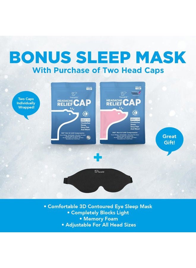 TheraICE Rx Migraine Relief Cap, Soothing Headache Ice Pack Mask Products, Cooling Gel Hat, Face Cold Compress Head Wrap for Tension, Stress & Hangover - Image 4