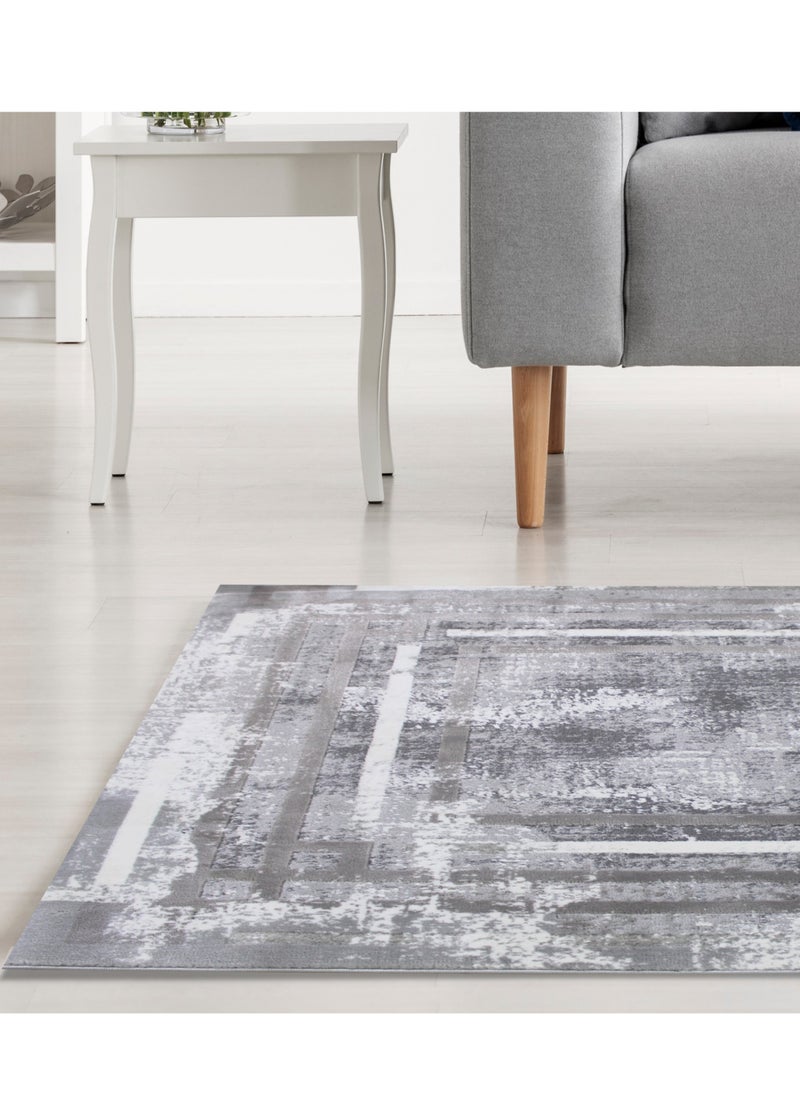 HANDPICKED FURNITURE Handpicked Furniture Abstract Grey Rug, Ultra Soft Area Carpets For Bed Room, Living Room, And Dining Room, Antislip Floor Carpets, Easy To Clean, Made In Turkey  - Image 2