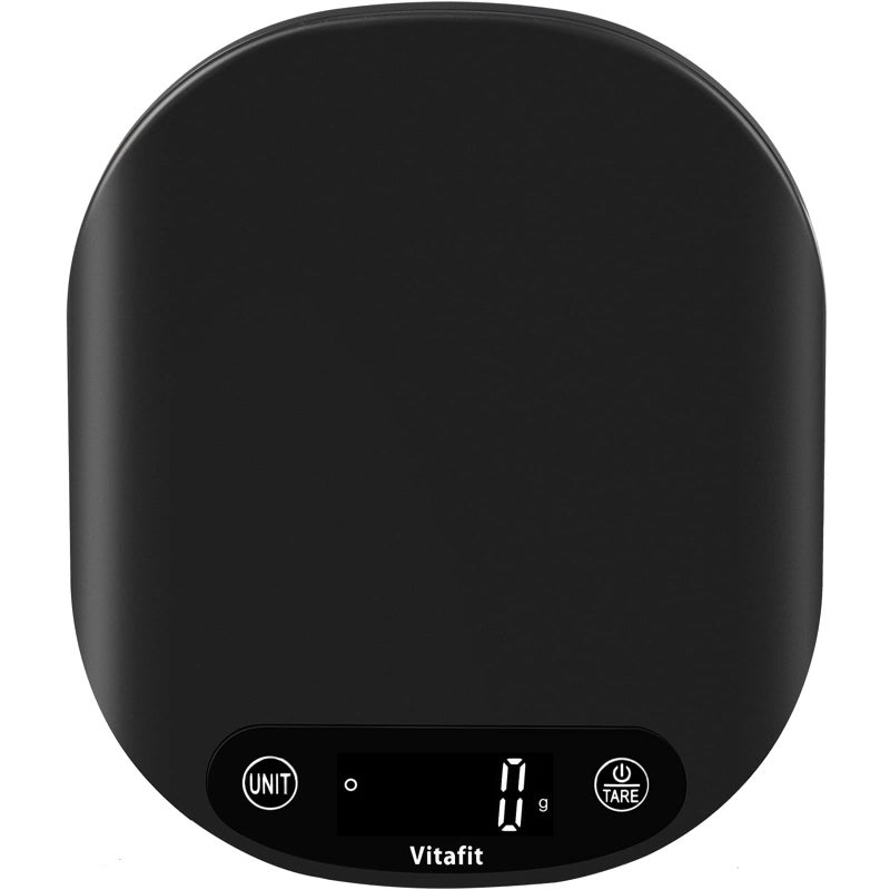 ميزان طعام رقمي فيتافيت 33 رطل 15 كجم بالجرام والأوقية بدقة عالية مع ضمان من مصنع الميزان المحترف منذ 2001 ميزان جرام للطهي والخبز مع شاشة LED 3AAA باللون الأسود