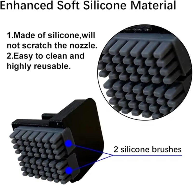 أداة تنظيف الهوت إند ترقية فوهة ممسحة فرشاة سيليكون ملحق أسود 1 قطعة - Image 4