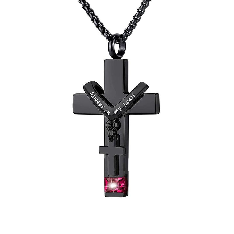 Perfume Bottle Necklace Memorial Pendant Cross Pet Ashes Urn Jewelry for Women Men