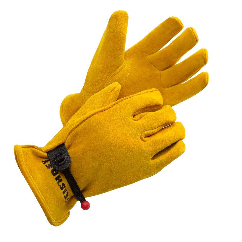 FEISHDEK Kids Work Gloves Age 2-14, Extra Soft Deerskin Suede, Durable, Flexible Toddler Youth Genuine Leather Gloves for Kids Yard Work, Working, Gardening (Small, Yellow, 2-4 Years Old) - Image 1