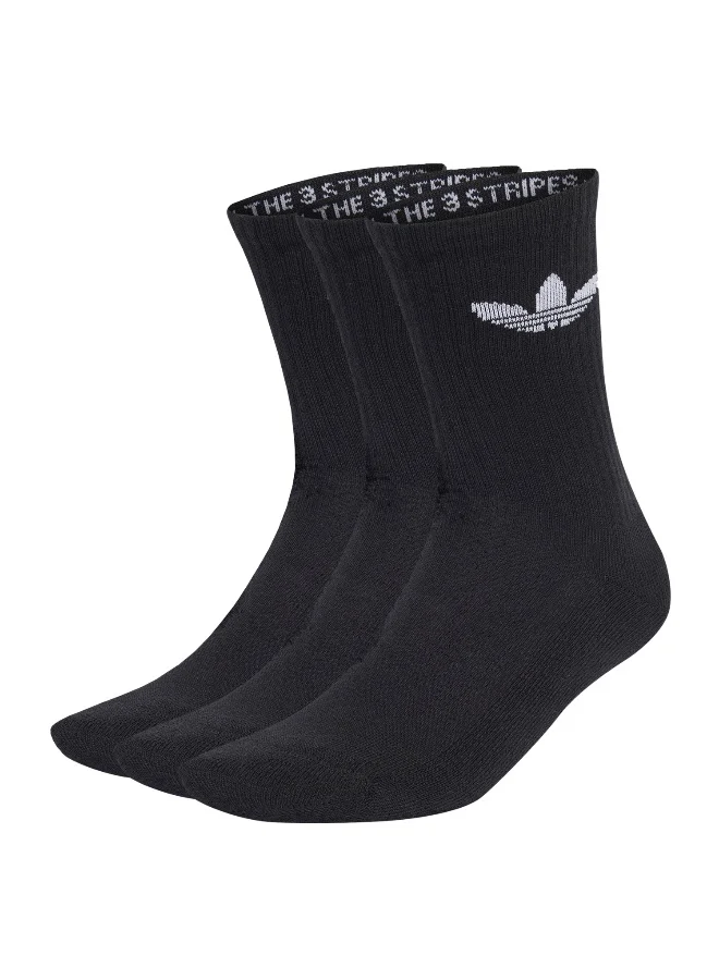 Adidas Adidas TR CREW S 3P Black CASUAL Socks FOR MEN & WOMEN 11 - 12.5
