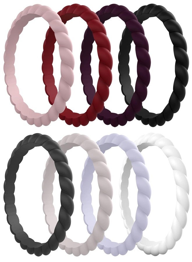 Egnaro Women's Bridal Rings Sets, Thin and Stackable Rubber Rings Women Wedding Bands - 2.5mm Width - 1.8mm Thick, 6.5-7(17.3mm), Silicone, No Gemstone - Image 1