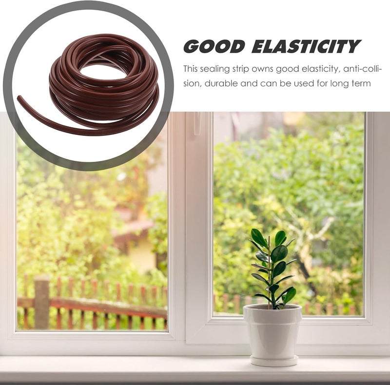 LABRIMP 10M V-Groove Window Weather Sealing Strip Door Seal Kit Windproof Waterproof Soundproof Brown for Aluminum Alloy Doors and Windows - Image 4