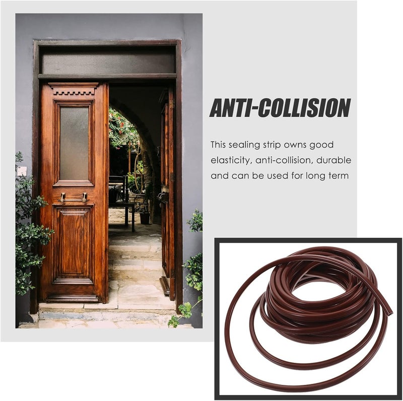 LABRIMP 10M V-Groove Window Weather Sealing Strip Door Seal Kit Windproof Waterproof Soundproof Brown for Aluminum Alloy Doors and Windows - Image 3