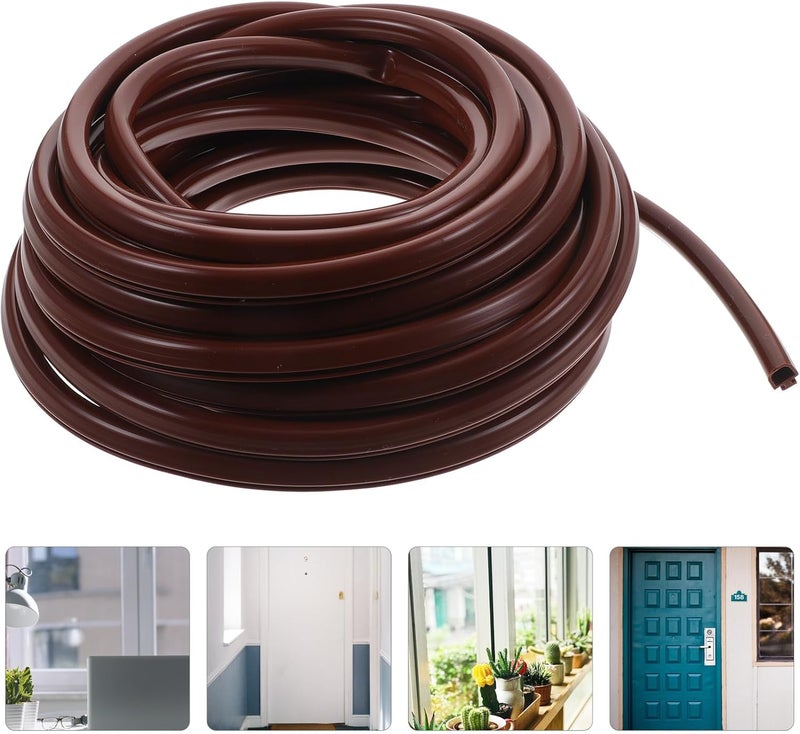 LABRIMP 10M V-Groove Window Weather Sealing Strip Door Seal Kit Windproof Waterproof Soundproof Brown for Aluminum Alloy Doors and Windows - Image 5