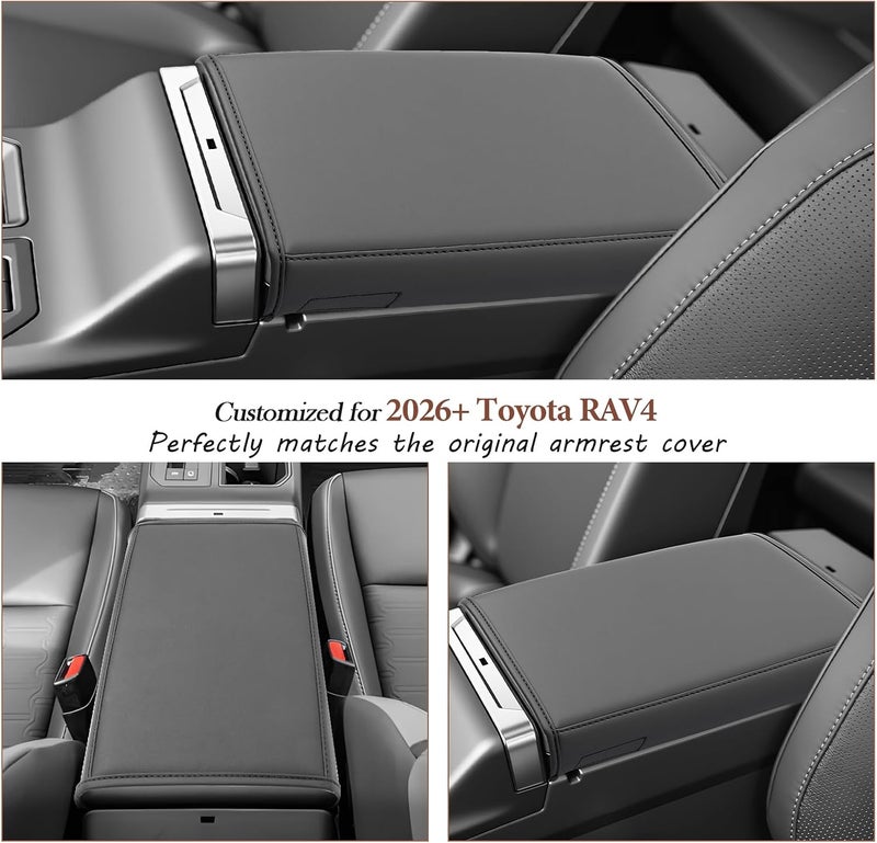 SKTU for 2026 Toyota RAV4 Armrest Cover for 2026+ Toyota RAV4 (LE/SE/XLE Premium/Woodland/XSE/Limited) Center Console Cover Toyota RAV4 2026 Accessories Console Cushion Cover Soft - Image 3