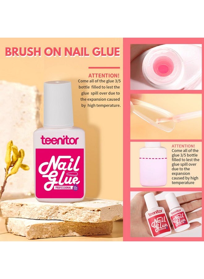 Teenitor - Teenitor Clear Coffin Nail Tips Set, Long Acrylic Nail Kit Full Cover Clear Press On Nails, 600 Pcs Fake Nails with Glue, Acrylic Nail Clipper Files and Buffer Polisher - Image 1