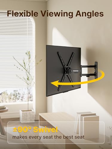 monTEK Full Motion TV Wall Mount Bracket for Most 13-55 Inch LED LCD Flat Screen TVs & Monitors, Swivel Tilt Extension Rotation with Articulating Arms, TV Mount Max VESA 400x400mm, up to 55lbs - Image 5