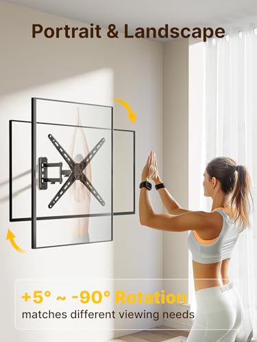 monTEK Full Motion TV Wall Mount Bracket for Most 13-55 Inch LED LCD Flat Screen TVs & Monitors, Swivel Tilt Extension Rotation with Articulating Arms, TV Mount Max VESA 400x400mm, up to 55lbs - Image 3